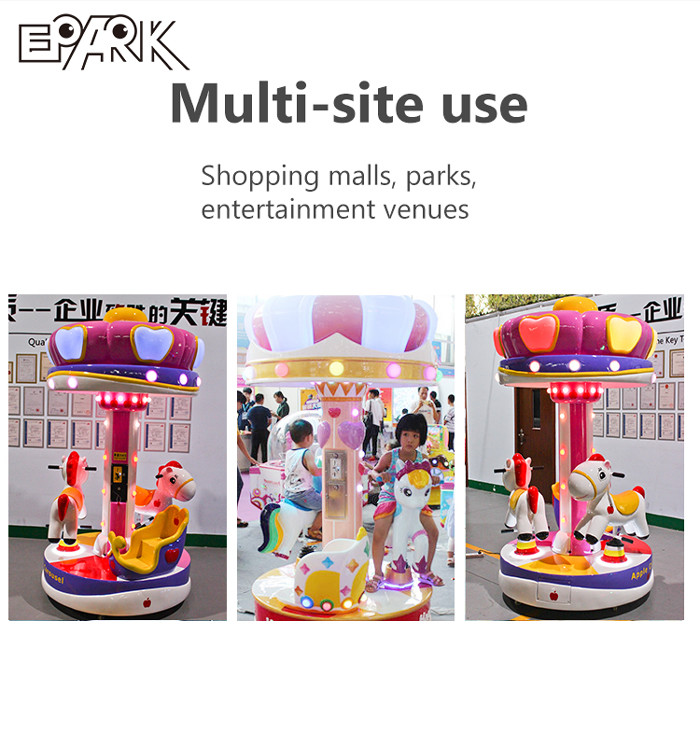 China Small Carousel Horses For Sale Fairground Kiddie Ride Flying Horse Ride Fiber Glass Rides For Sale
