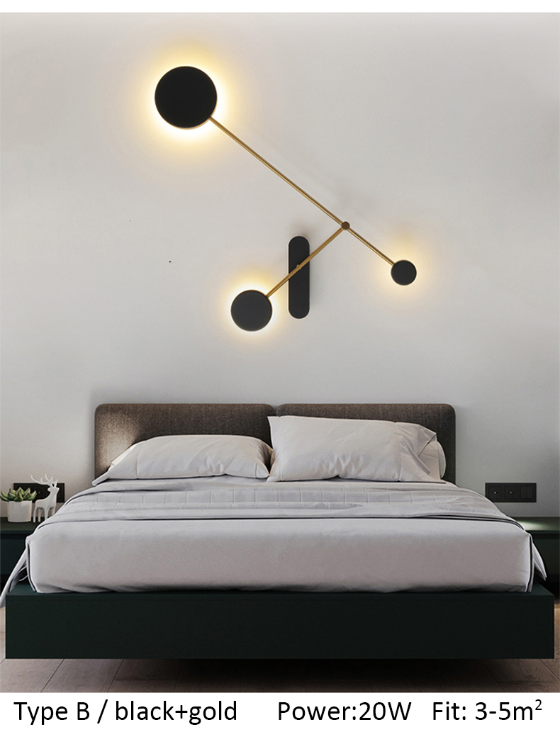 Modern minimalist wall light Home Bedroom swing arm lamp Adjustable Black loft round wall light(WH-OR-258)