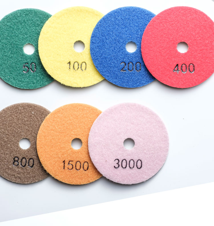 100mm Resin Bond Wet Diamond Polishing Pad for Granite Marble Quartz Stone 7 Pieces Set