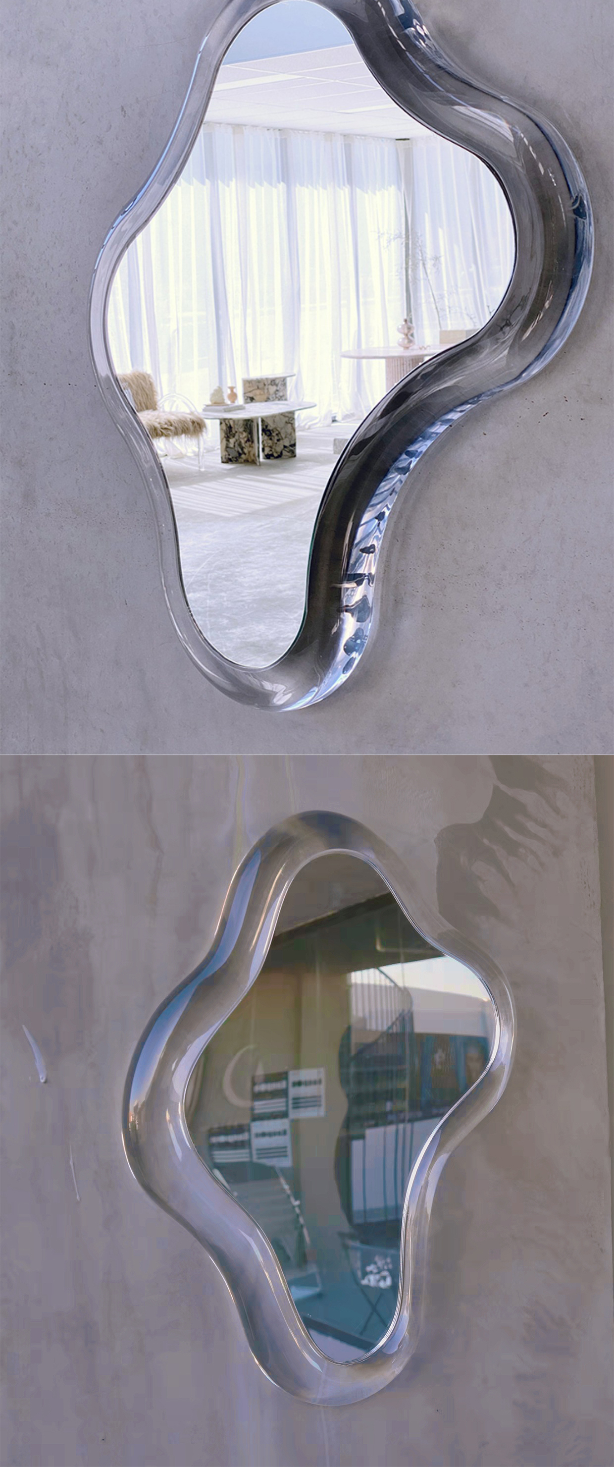 Lighted Acrylic Wall Mounted Magnifying Mirror For Bathroom Vanity