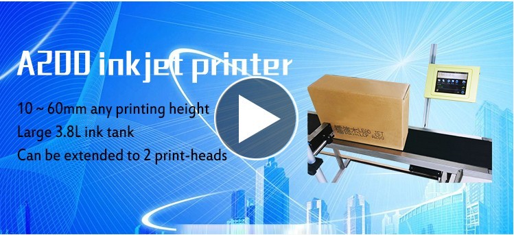 16 Dots Drop On Demand Large Character Inkjet Printer Height 10 ~ 60mm A200