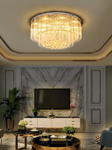 Crystal Lamp Round Living Room Lighting Atmosphere Room modern led ceiling