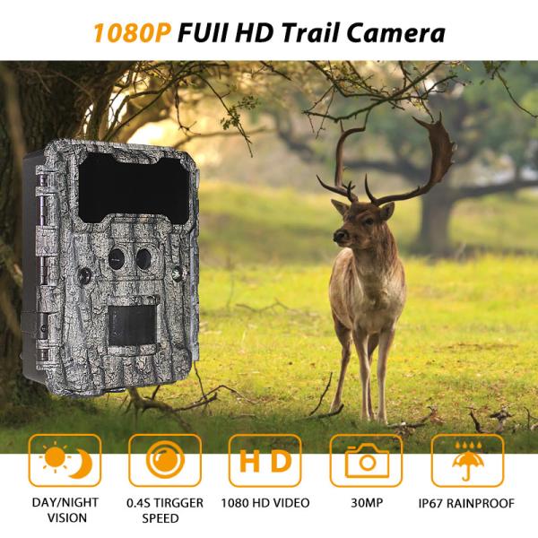 Outdoor hunting camera KW696 dual-lens 30MP waterproof IP67 1080p night vision