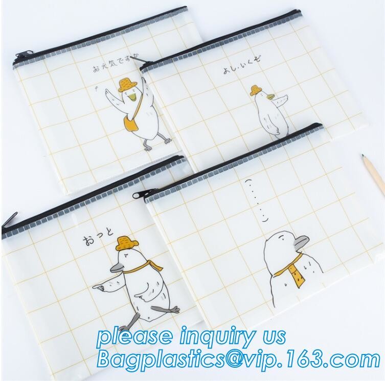 pvc Zip lockkk document file bag,Three-dimensional PVC Document Bag File Zipper Bag with Front Label Pocket bagplastics pac