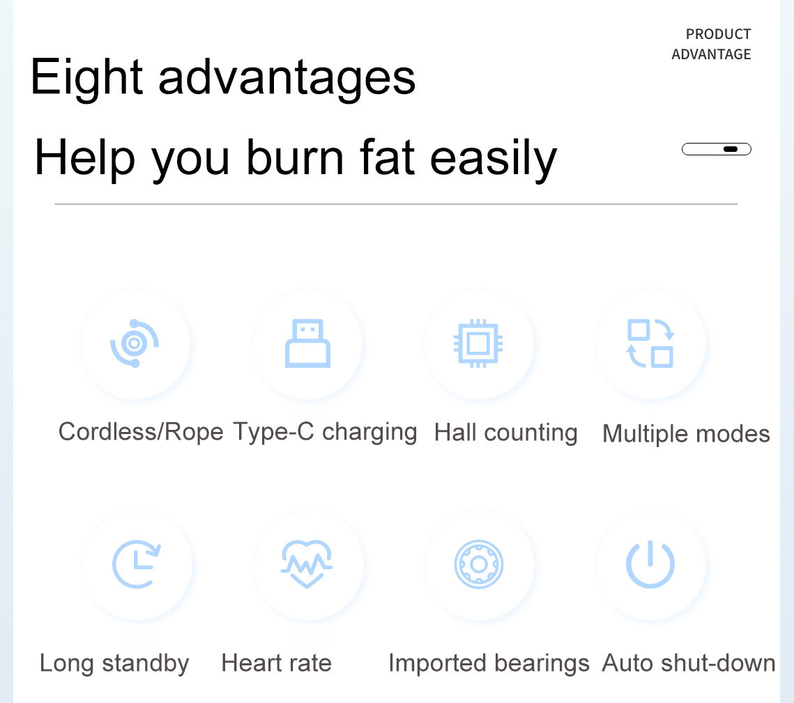 Smart electronic digital skip jump rope two in one with exercise heart rate for fitness
