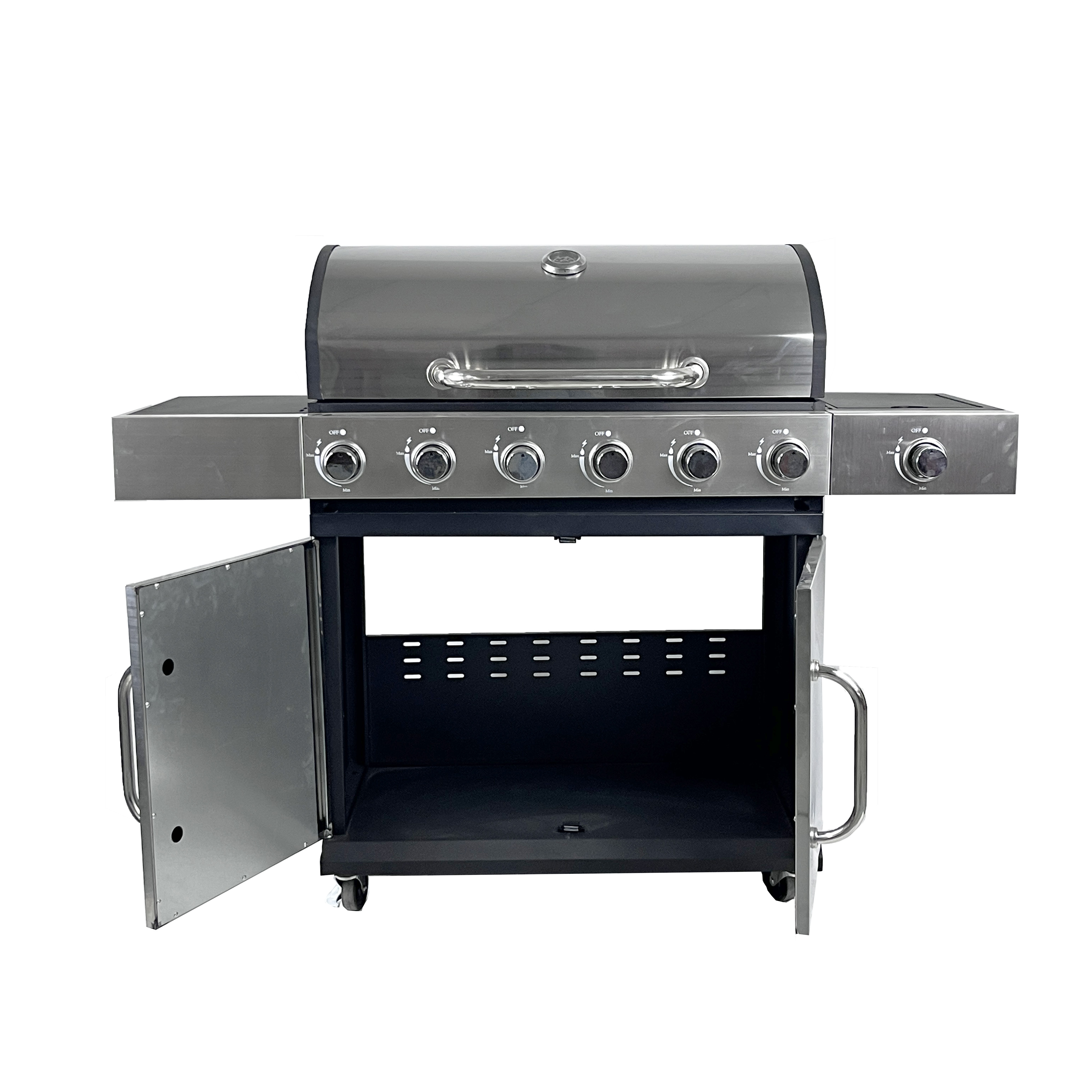 Outdoor Kitchen with Sink and Grill 6 Burner Propane Gas Type 430 Stainless Steel