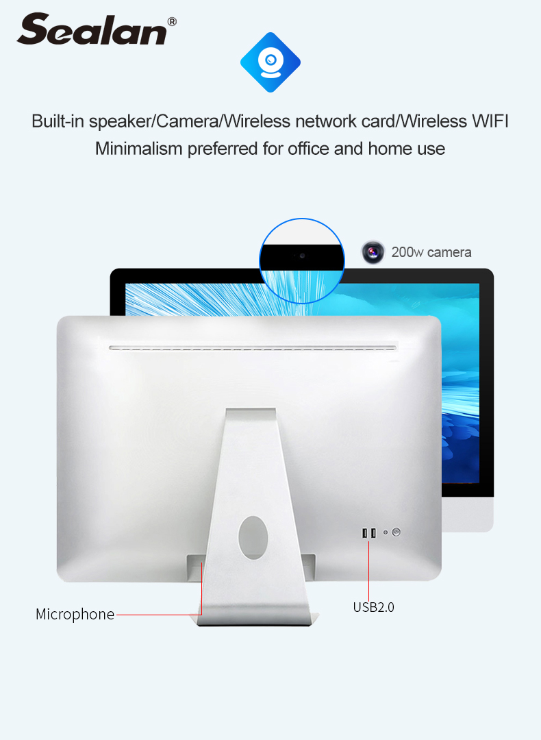All In One 1920x1080 WIN10 Pro 23.6 Inch Desktop AIO PC With Touch Screen And Camera