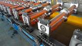 Steel Ribbed Roofing Roll Forming Machine , Glazed Tile Roll Forming Machine