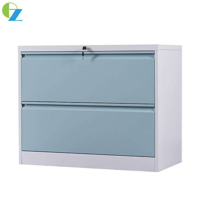 W900mm Cold Rolling Steel Office Lateral File Cabinets 2 Drawer Fully Opened