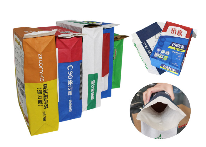 Plaster Pasted Valve Paper Bag 15kg 20kg 25kg Flexo Printing