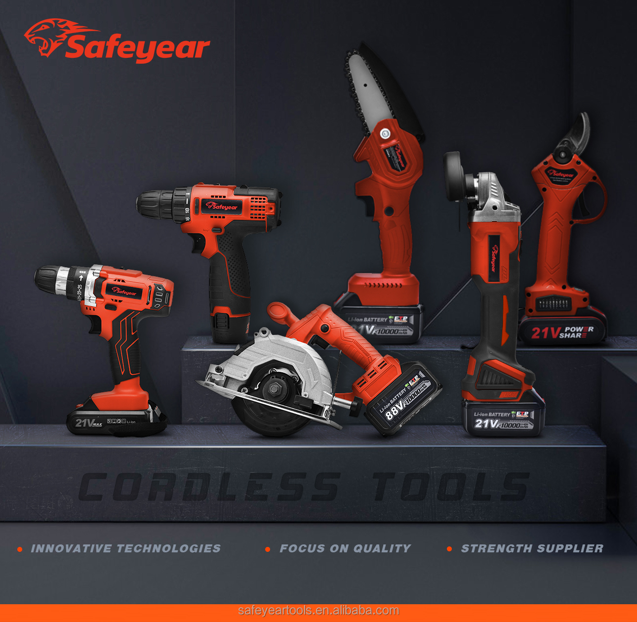 21V Cordless Power Drill Tools Hardware Brushless Cordless Set 1500MA 28N.M