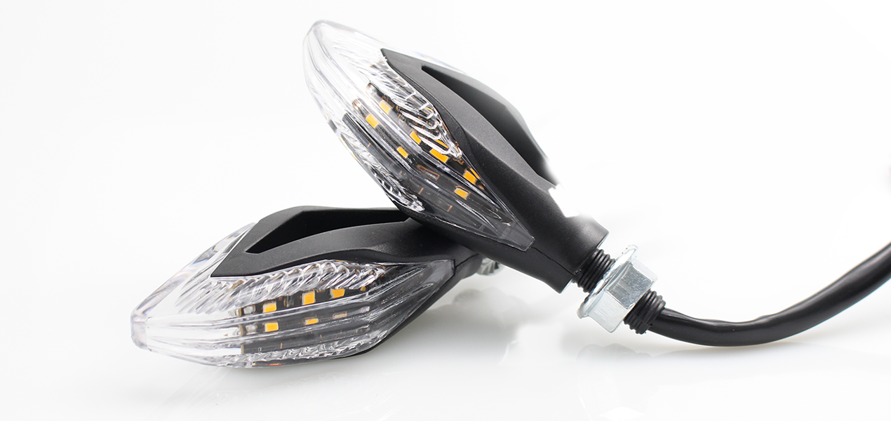 Universal 12V 14 LED Motorcycle Turn Signal Lights Front Rear Flowing Indicators Amber