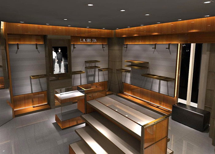 Lightweight Glass Wall Display Cabinet , Wooden Hanging Display Case For Retail Shop