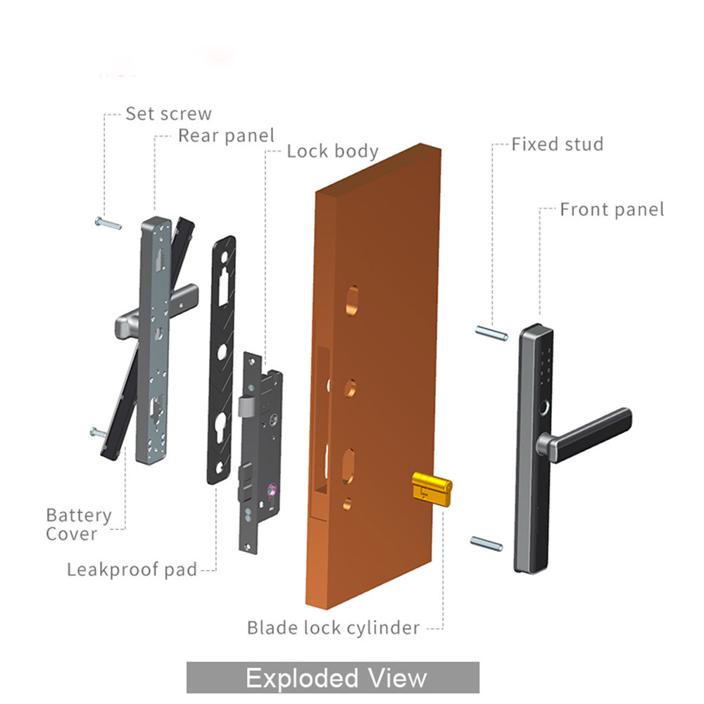 Glomarket Zinc Alloy Smart Door Lock With Tuya WiFi Fingerprint Smartphone APP Remote Control For House Apartment