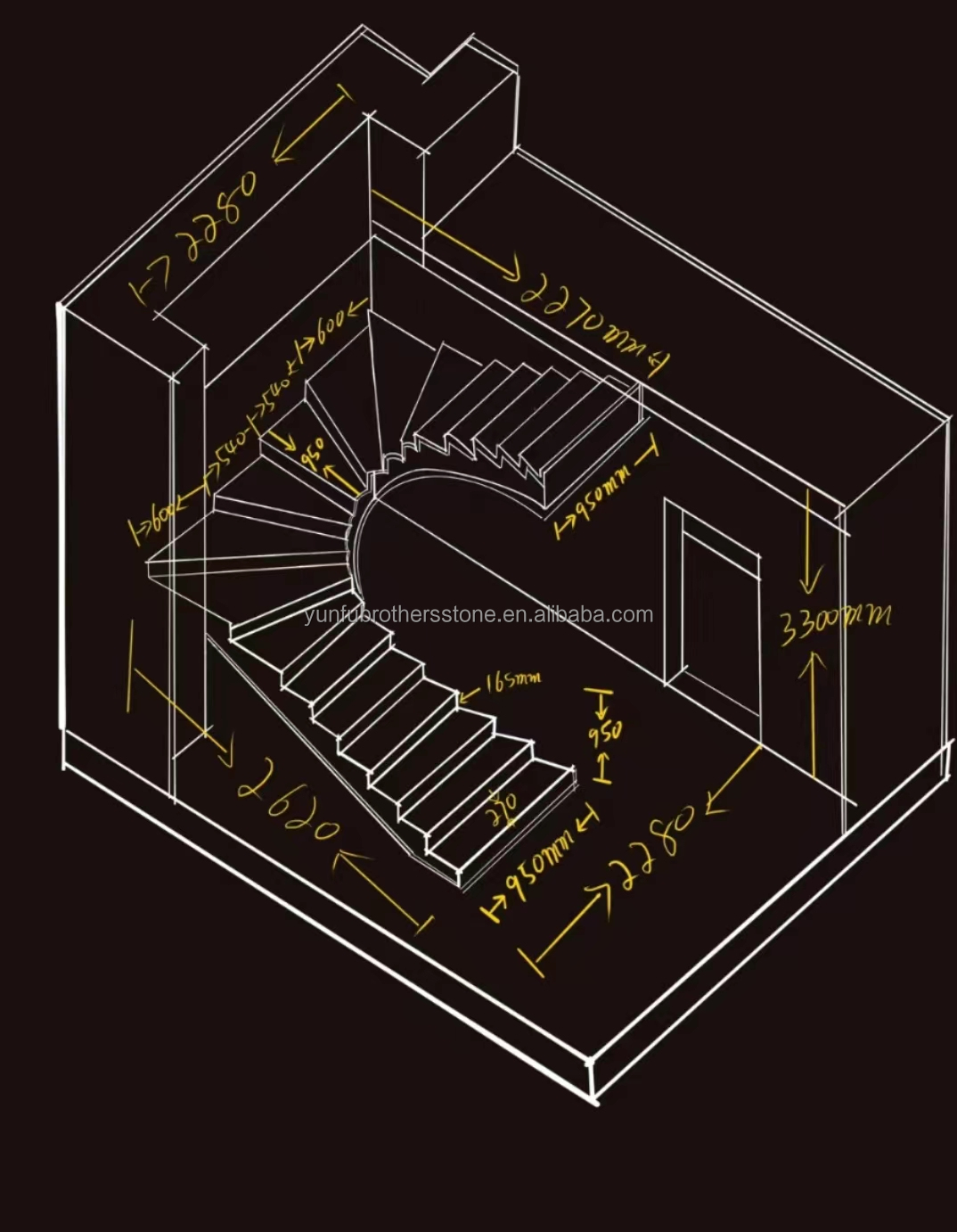 Modern Design Indoor Stair Step Riser Polished Natural Stone Material for Indoor