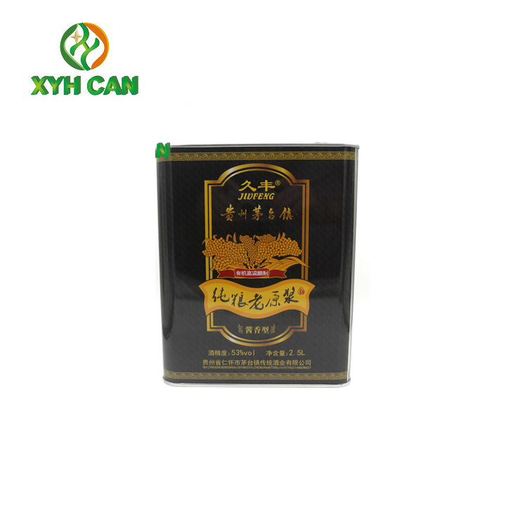 Olive Oil Tin Can of Square Shape High Performance Packaging With Bottle Stopper