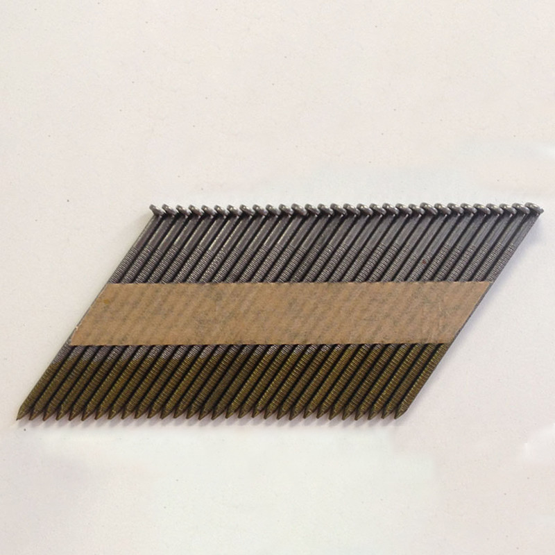33 Degree Clipped Head Framing Nails 75mm Paper Tape Ring Shank For House Building