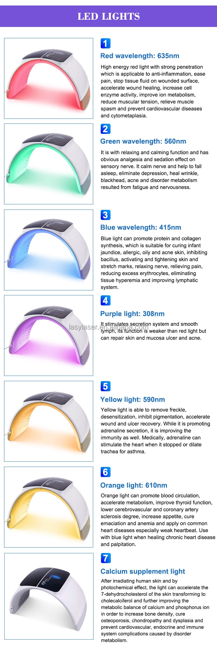 SPA PDT LED Facial Light 110v Bio Light Beauty Machine Accessories