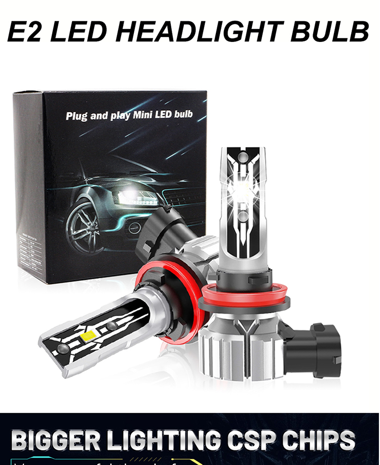 H11 Automotive LED Headlight E2 Series H7 9005 9006 9012 Lamp Fog Light For Cars