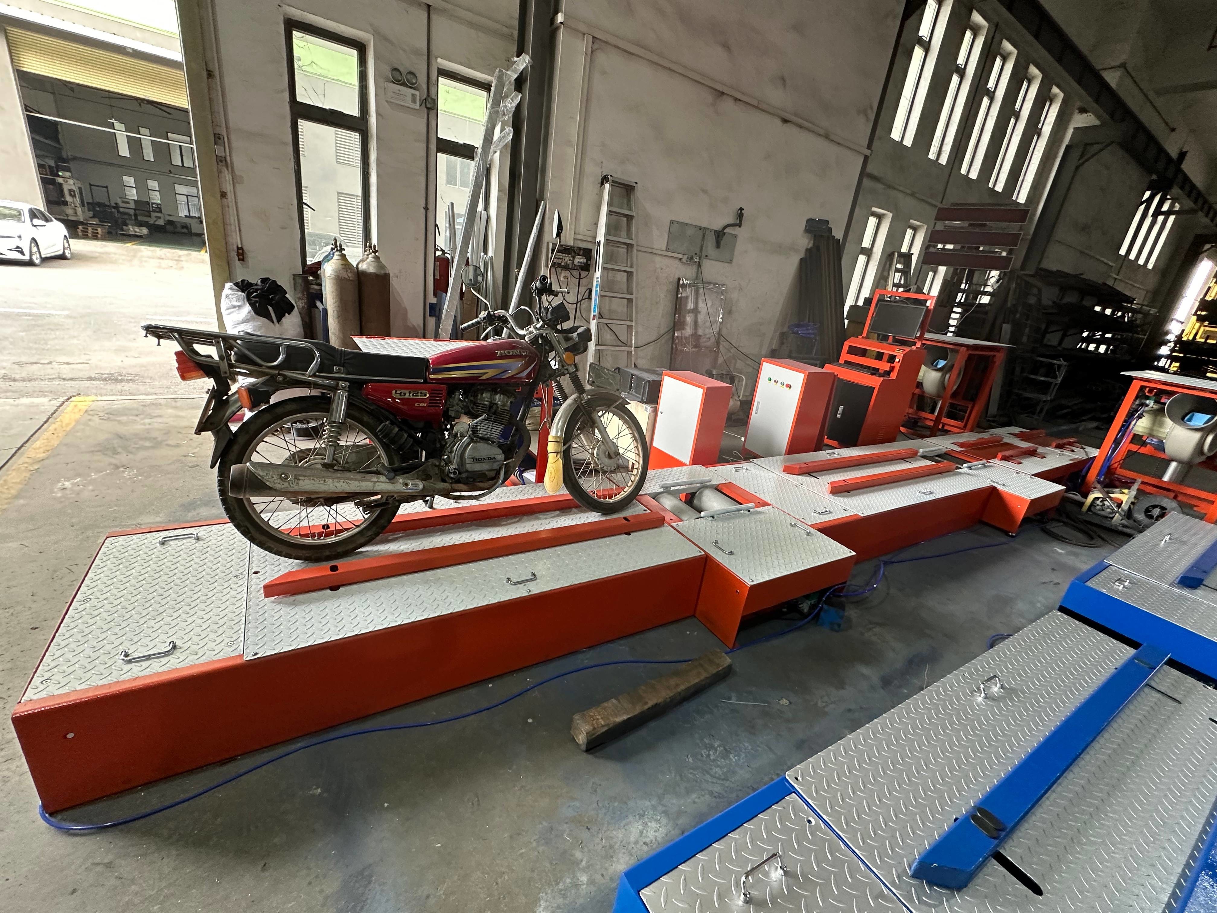 CTMT-300B Customized Comprehensive Motorcycle Tester with three 3000-watt cooling fans specifically designed to operate underground