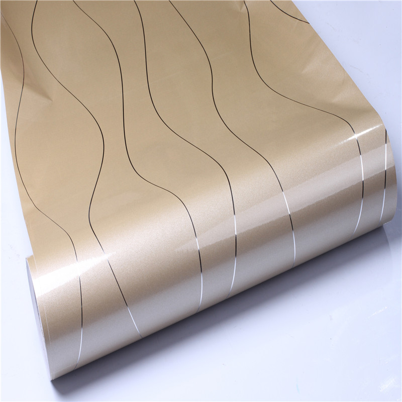 High Glossy Self Adhesive PVC Vinyl Waterproof Oil Proof Film Wallpaper for Kitchen Cabinet Wardrobe Modern Design Style