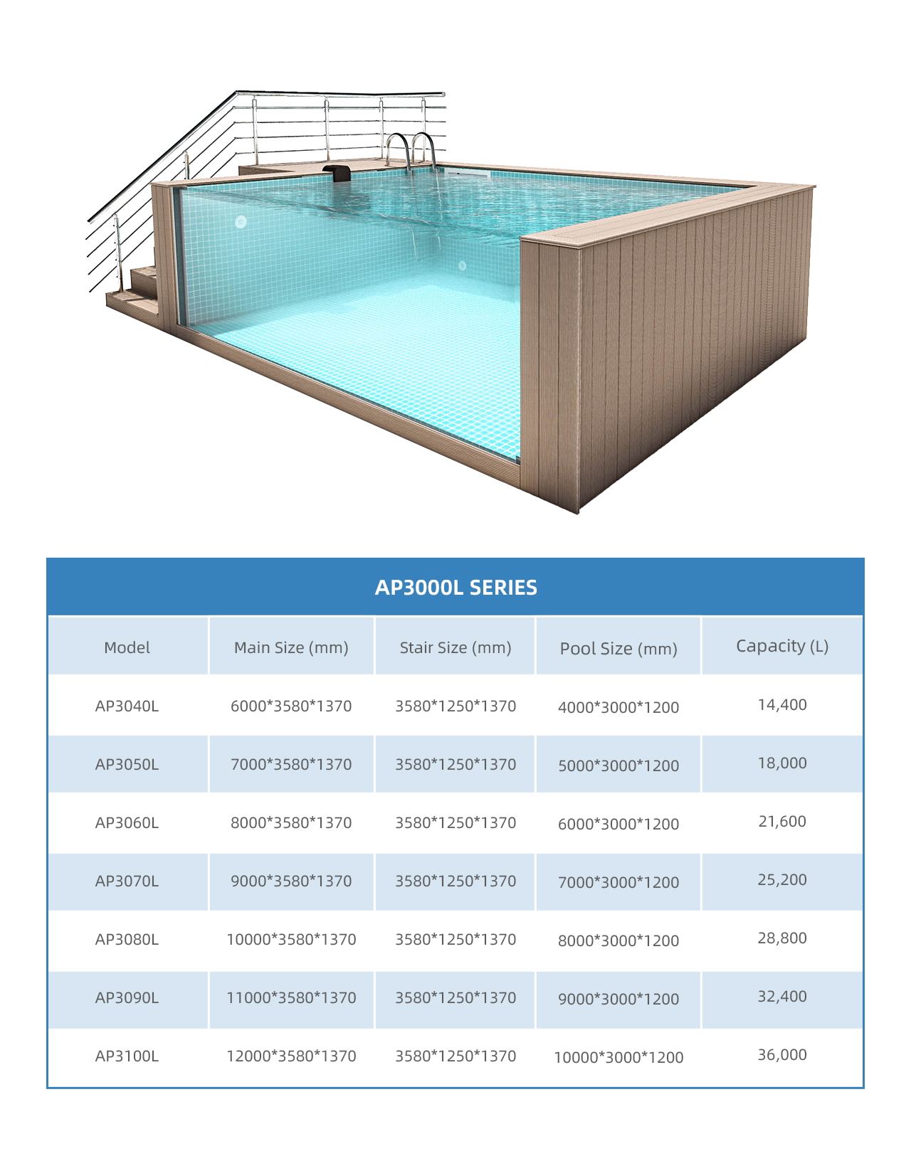 Jade inlaid marble Acrylic Swimming Pool transparent finished swimming pool