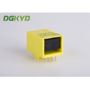 Yellow Color Unshielded Rj45 Modular Jack With Transformer , 100 Base - T