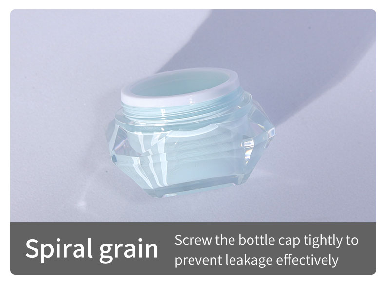 10g 25g Diamond Shaped Jar Empty Plastic Containers With Blue Silver Aluminum Lids