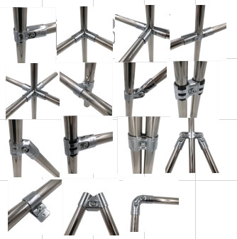 2.3mm Thick Stamping Slivery Steel Pipe Connectors Adjustable SPCC