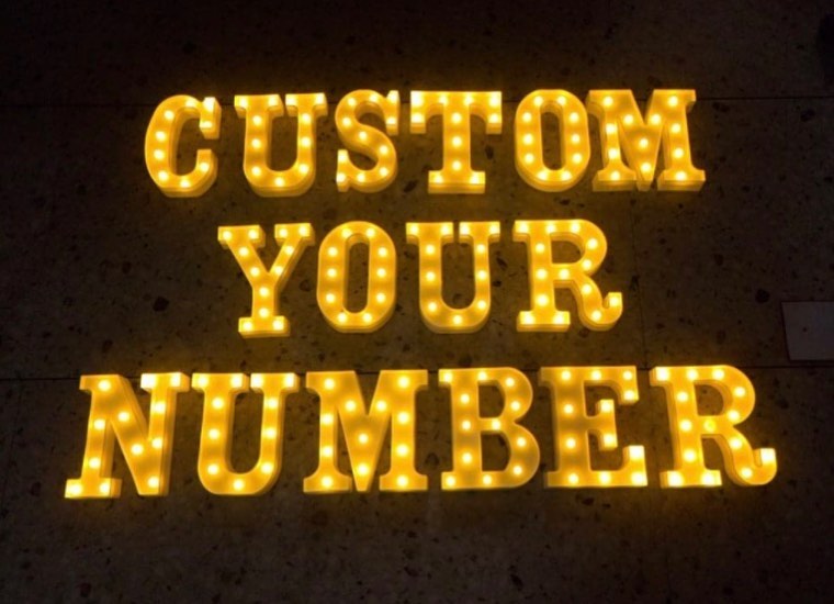 Stainless Steel LED Metal Bulb Letters Signage for Office and Birthday Celebration