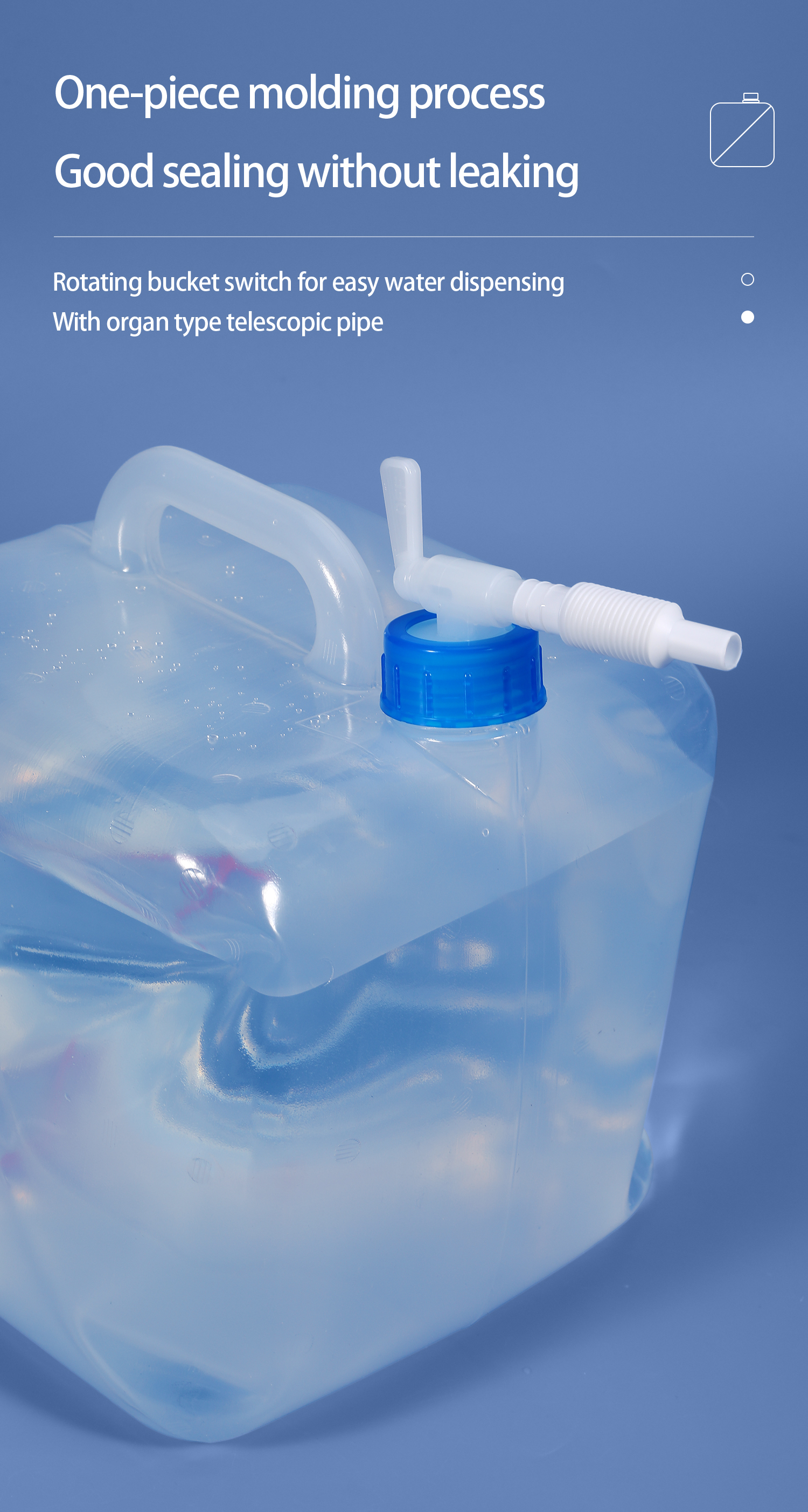 5L 10L 15L 20L Outdoor Camping Water Bag with Telescopic Tube Leak-Proof and Easy to Fill