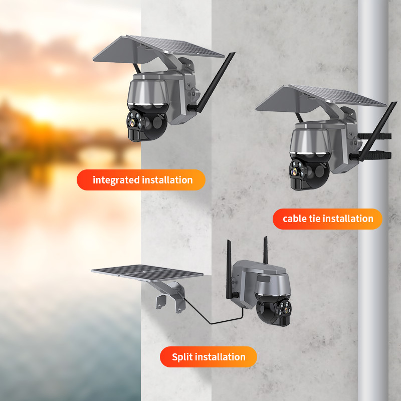 Wifi CCTV Solar Powered Wireless PTZ Camera Download Videos Remotely
