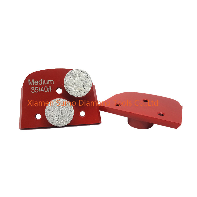 3 Hole Bracket Concrete Grinding Tools Double Button Segments Diamond Grinding Disc