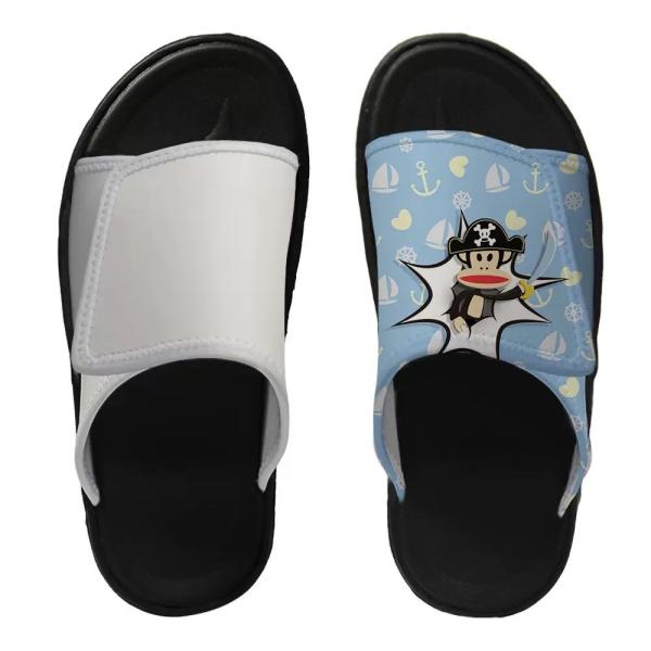 Custom Printable Leather Sublimation PVC Flip Flops With Buckle Blank Slippers