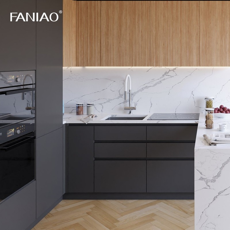 China Manufacturer Direct Melamine Kitchen Cabinet For Apartments And Hotel