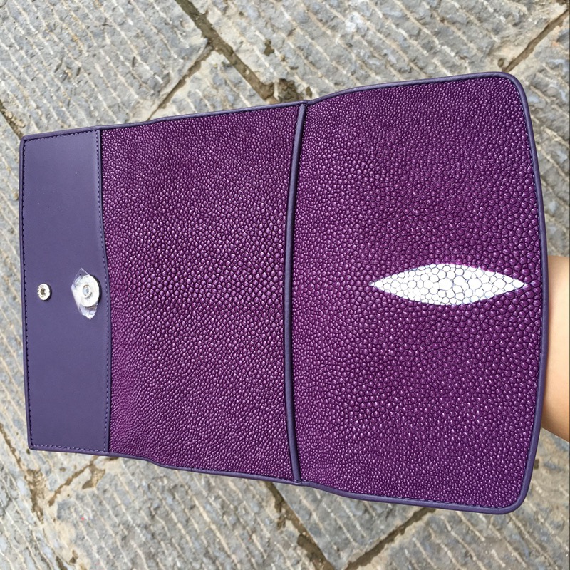 Unisex Authentic Stingray Skin Male Long Trifold Wallet Genuine Leather Women Men Large Clutch Purse Lady Money Bag