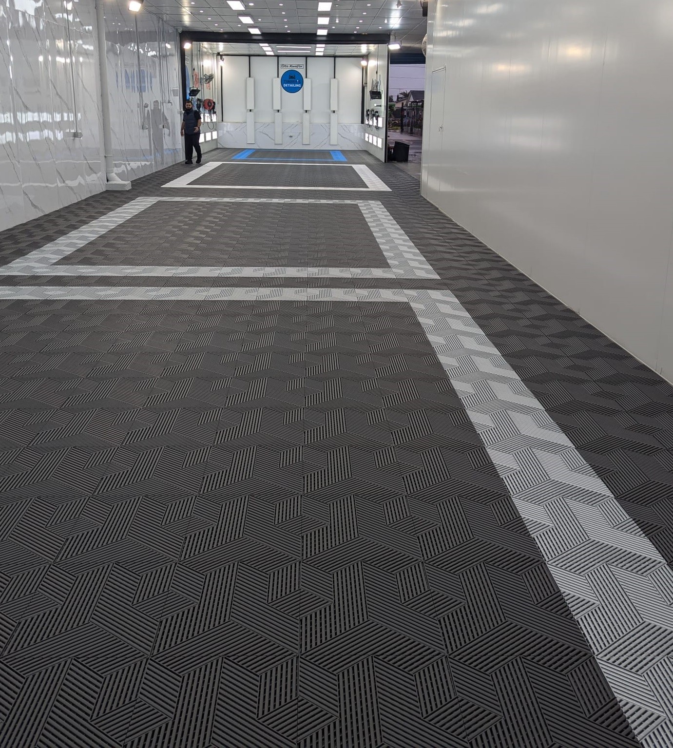 Factory readygo 3D Cubic garage floor tiles plastiuc flooring interlocking Car wash grate floor