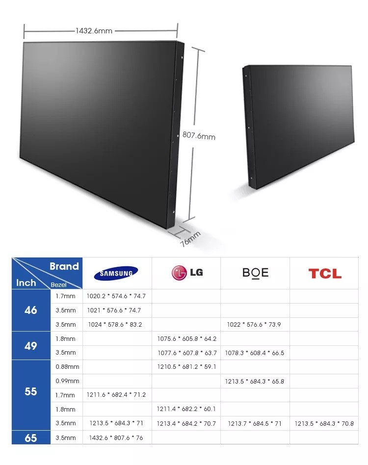 4k Mount Led Backlit Samsung Video Wall Unit Splicing Screens Lcd Tv 2x3 55 Inch