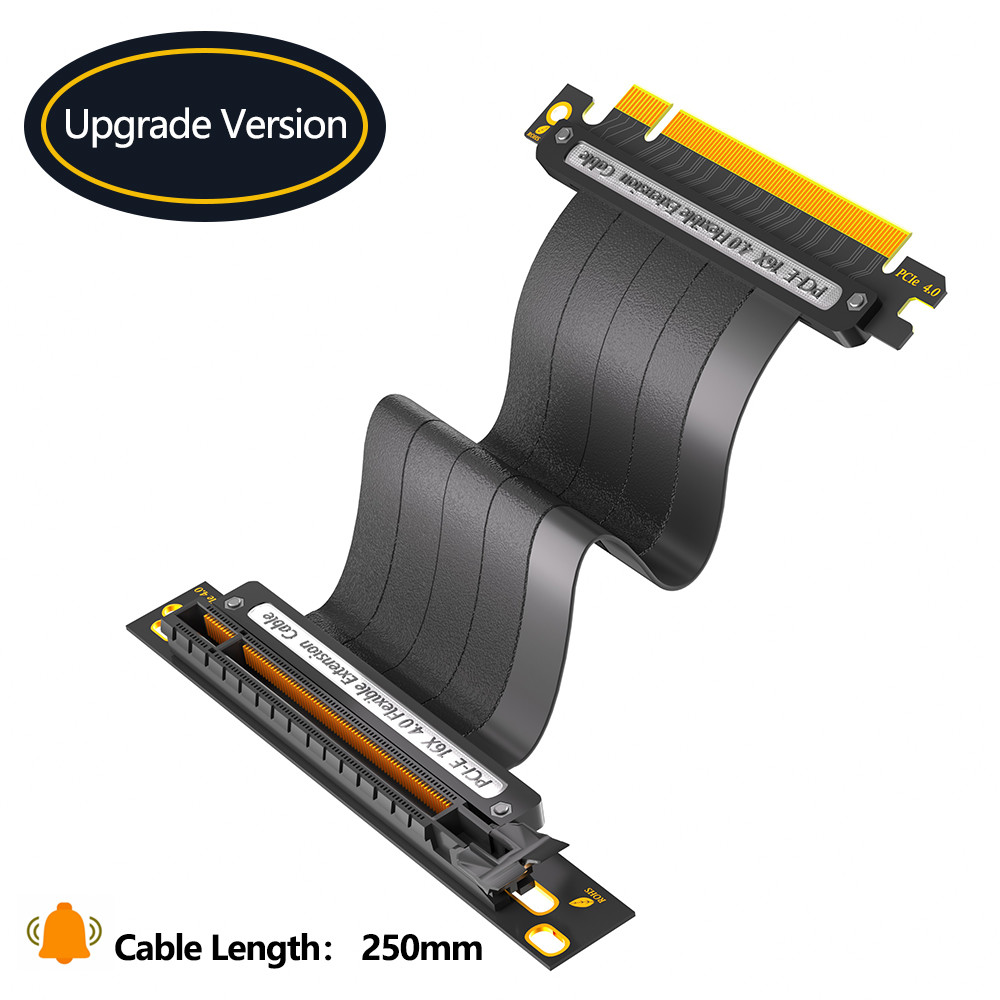 High Speed GPU Riser PCI-E 4.0 Express Extension Cable Black 16x Shielded