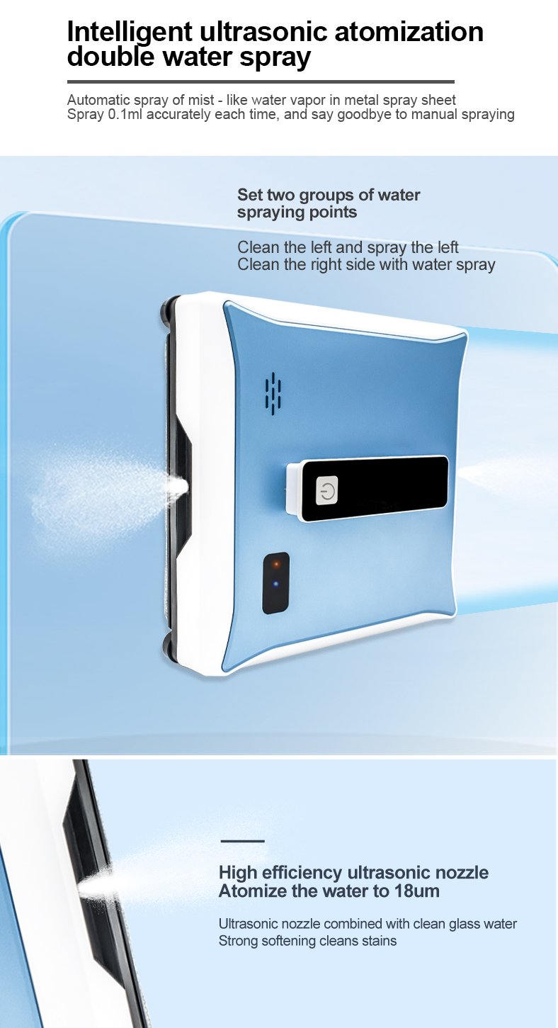 216mm Window Cleaning Robot AU Plug 72W Window Washing Robot