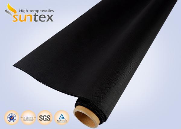 Flexible Fabric Expansion Joint Cloth / Black Fiberglass Fabric PU Coated M0