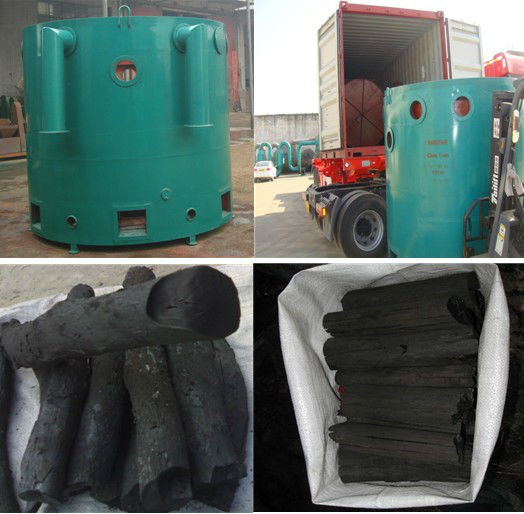Hoist Biomass Briquette Hard Wood Charcoal Carbonization Furnace