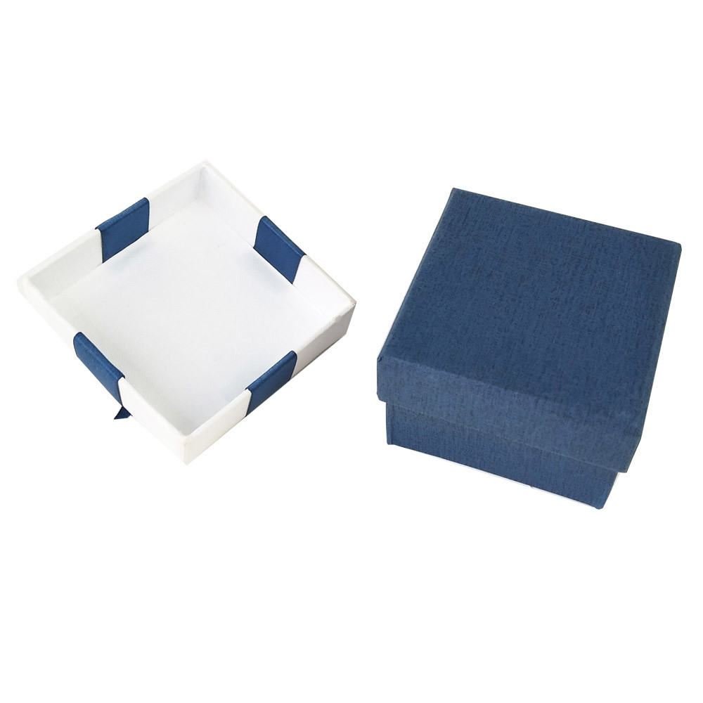 Standing Blue Jewelry Earring Gift Boxes Luxury Jewelry Box With Satin Ribbon