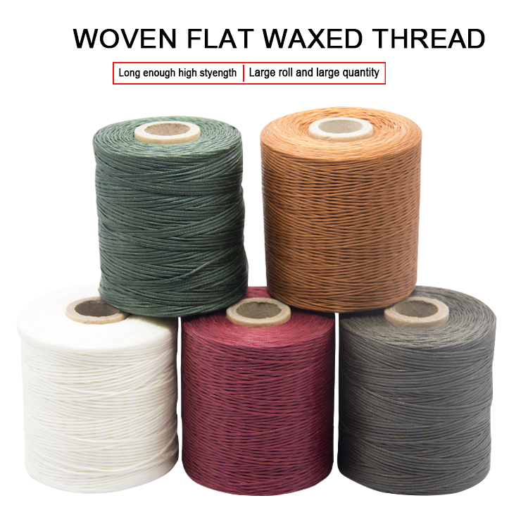 Dyed Texturized Pattern 1000m 150D Waxed Thread for Leather Sewing Black Book Binding