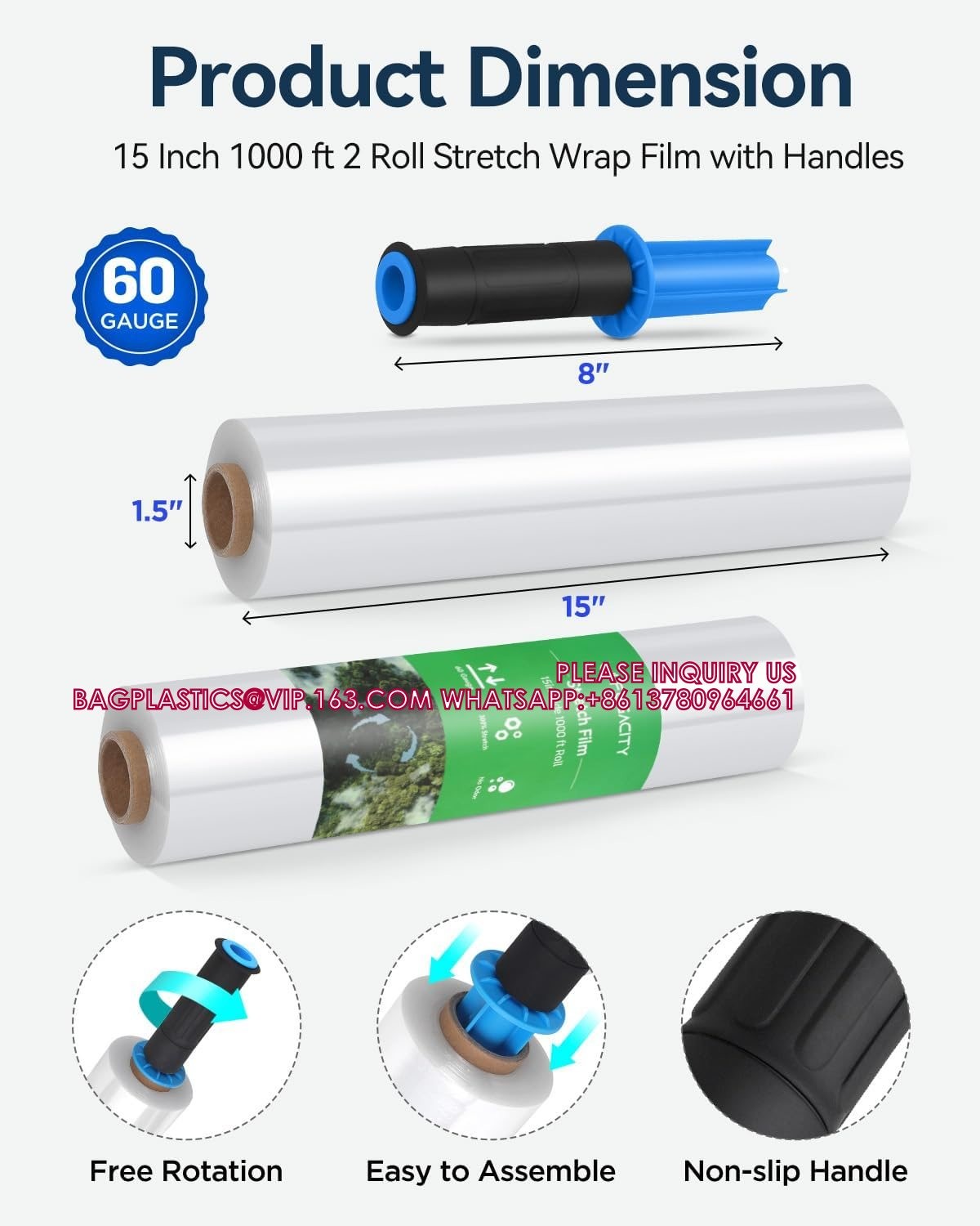 Factory Direct Sale Cheap Pallets Wrap Film Machine Wrap Plastic Stretch Film Hand PE Plastic Packaging Film