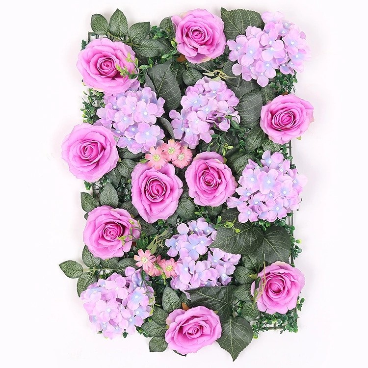 Background Wedding Wall Flower Hydrangea with Rose Artificial Silk Flower Wall
