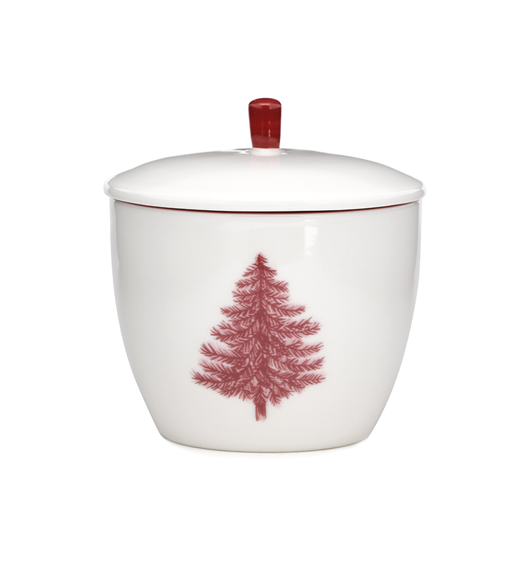 Christmas Kitchen Breakfast Porcelain Sugar And Creamer Set Container Ceramic With Lid And Holder