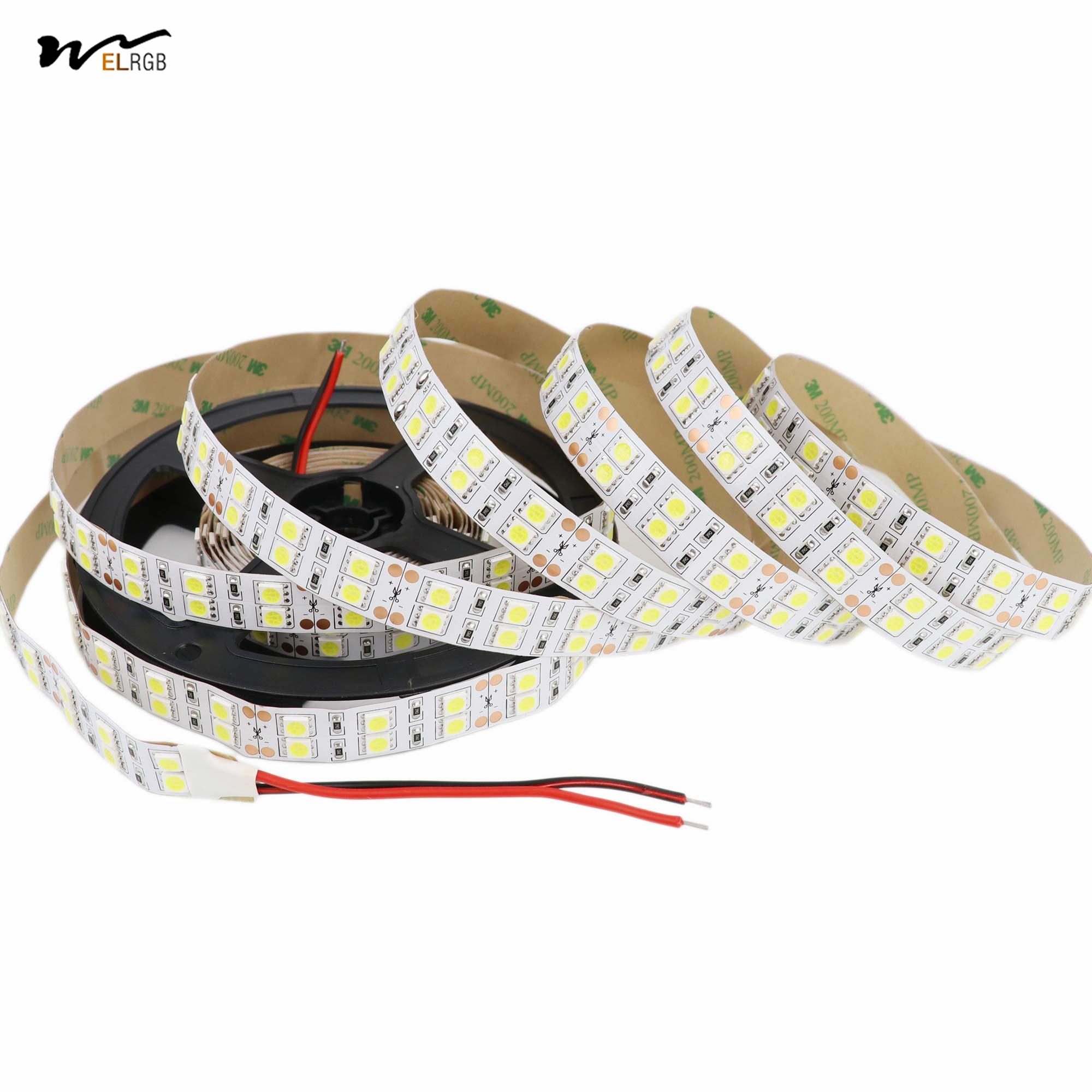 600LEDs 12V Dimmable LED Strip Lights Daylight White 6500K for Modern Style Interiors