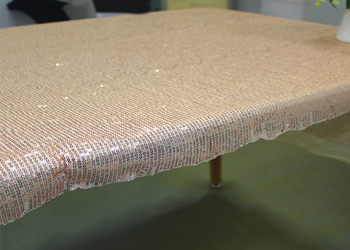 Champagne Gold Flat Shine Sequin Fabric For Formal Dress With High Color Fastness