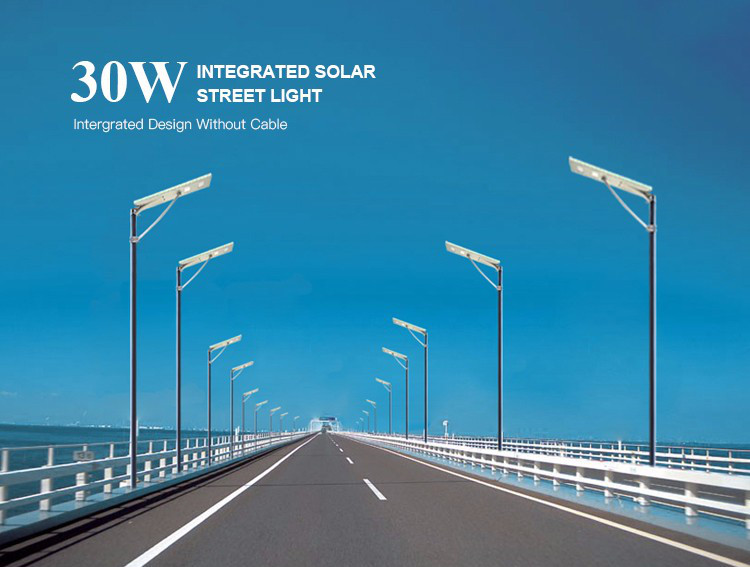 New Energy Saving IP65 Waterproof Slim Integrated All in One Solar Street Light Outdoor 30W 60W Solar Led Street light